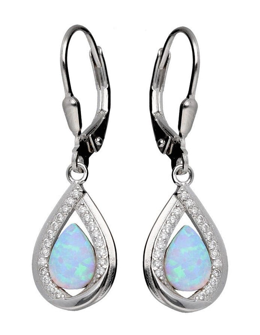 Silver Earrings Opal Op016 Long