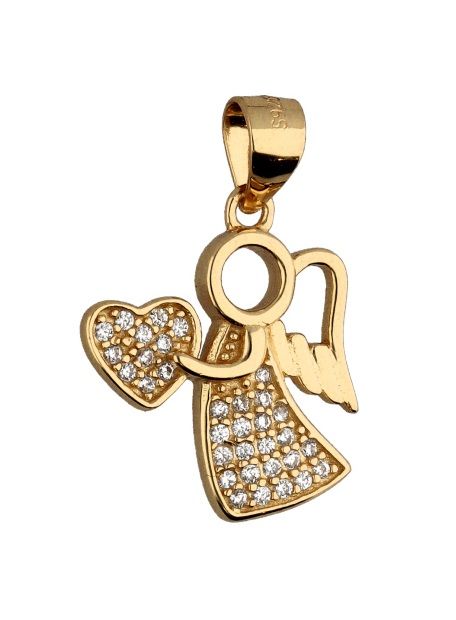 Silver Pendant Gold Plated Angel