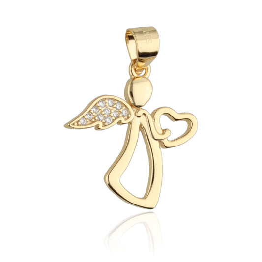 Silver Pendant Gold Plated Angel