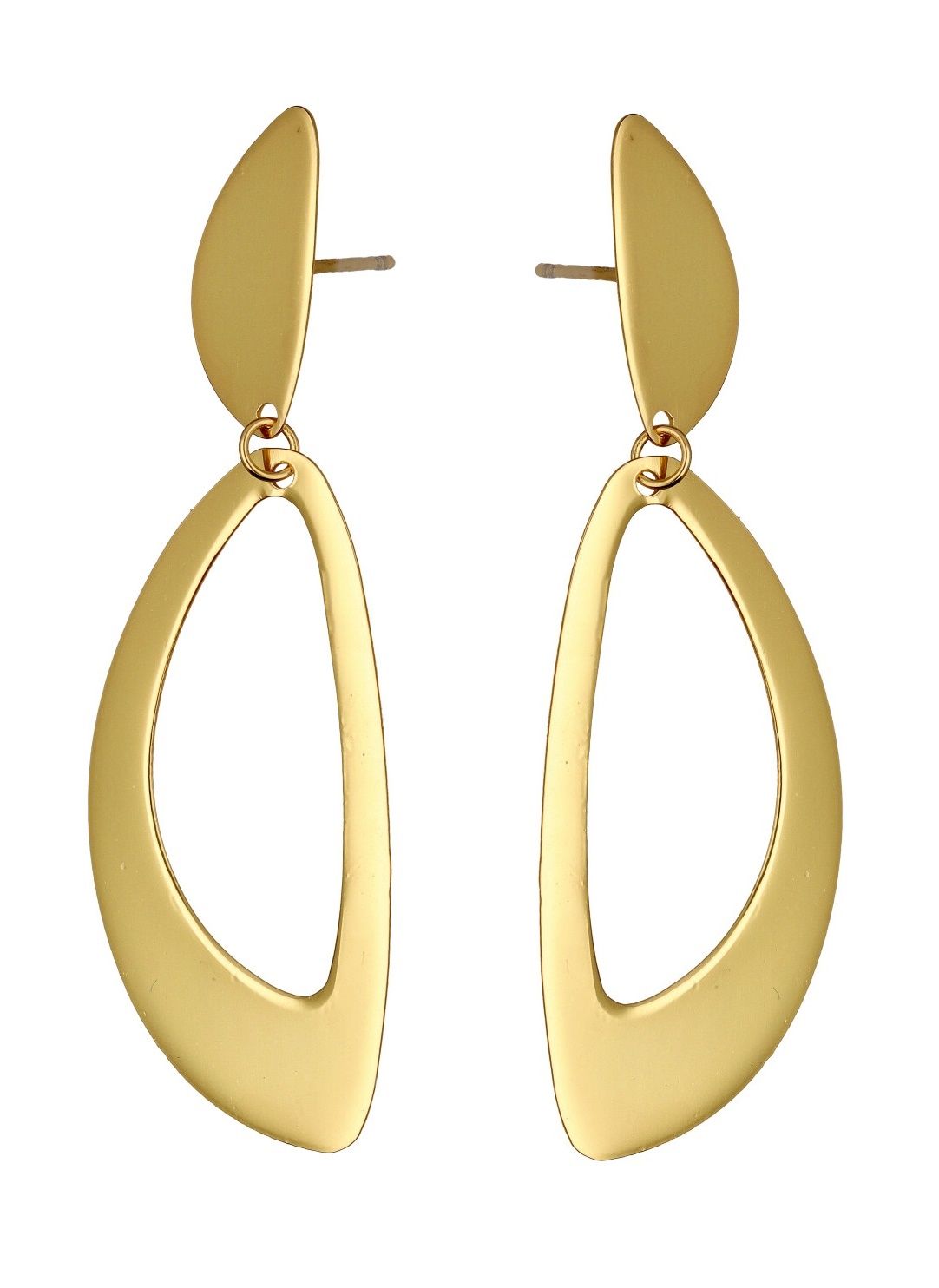 Silver Earrings Gold Plated 17+35 mm