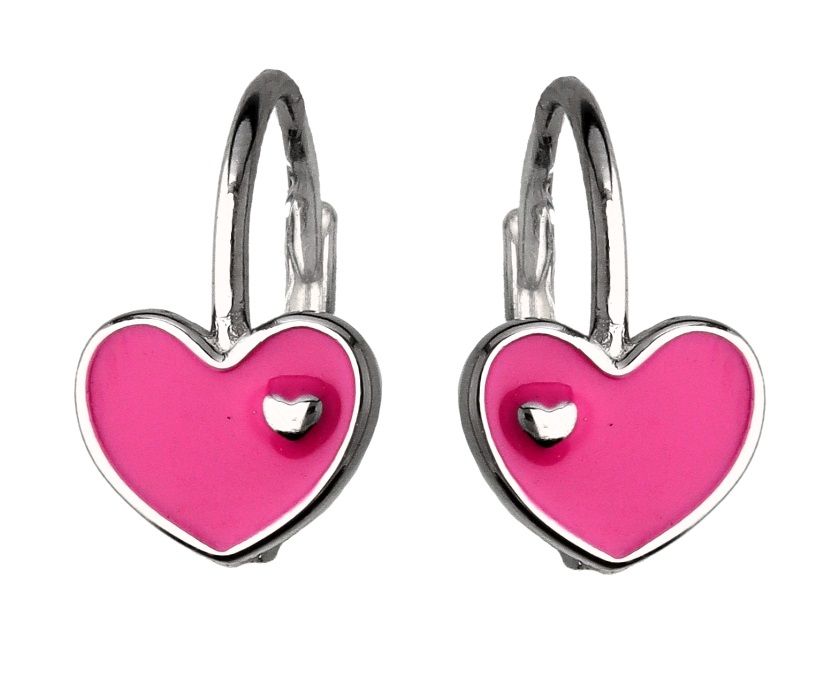 Silver Earrings Heart Kids Eng.