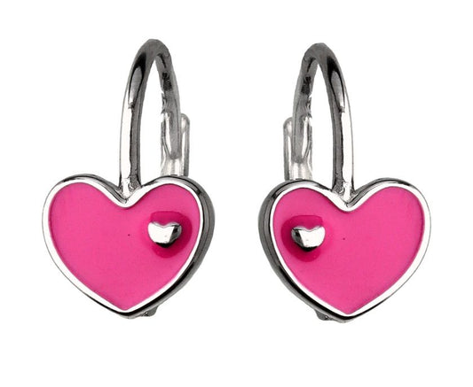 Silver Earrings Heart Kids Eng.