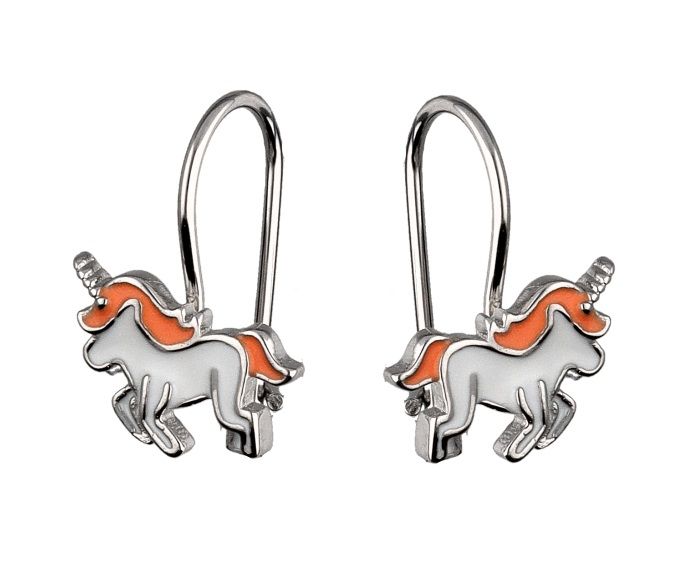 Silver Earrings Unicorn Kids English