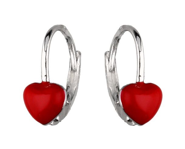 Silver Earrings Heart Kids Eng.