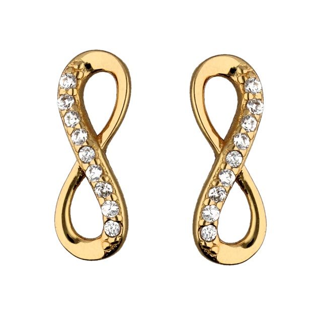 Silver Earrings Gold Plated Infinity