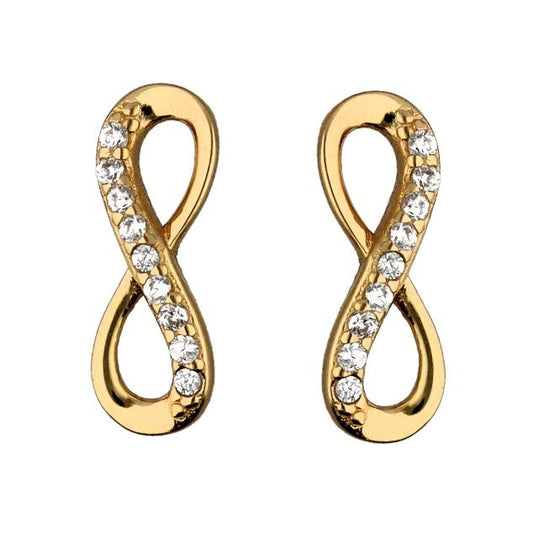 Silver Earrings Gold Plated Infinity