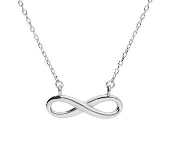 Silver Necklace Small Length 43+3cm Ext Chain Rolo 025 Infinity