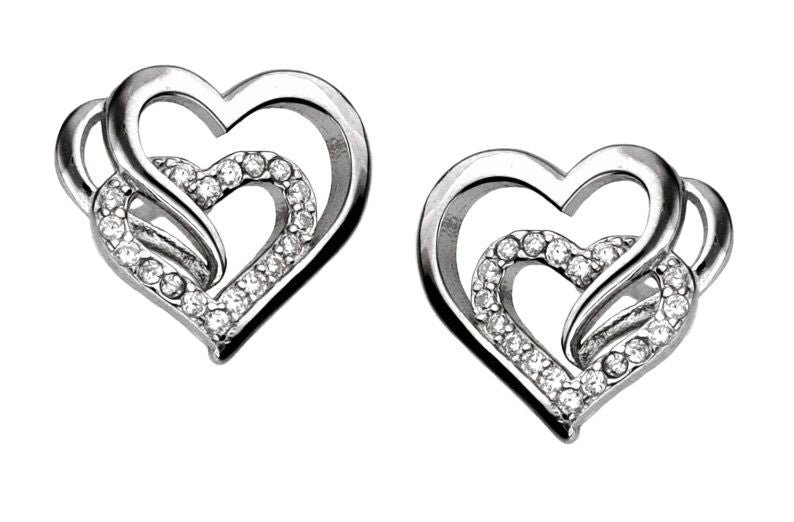 Silver Earrings Heart