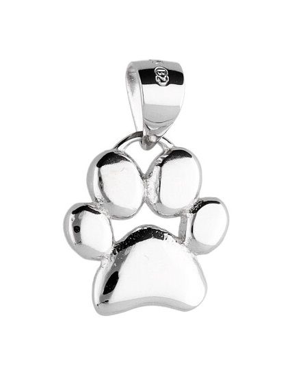 Silver Pendant Dog Paw Paw