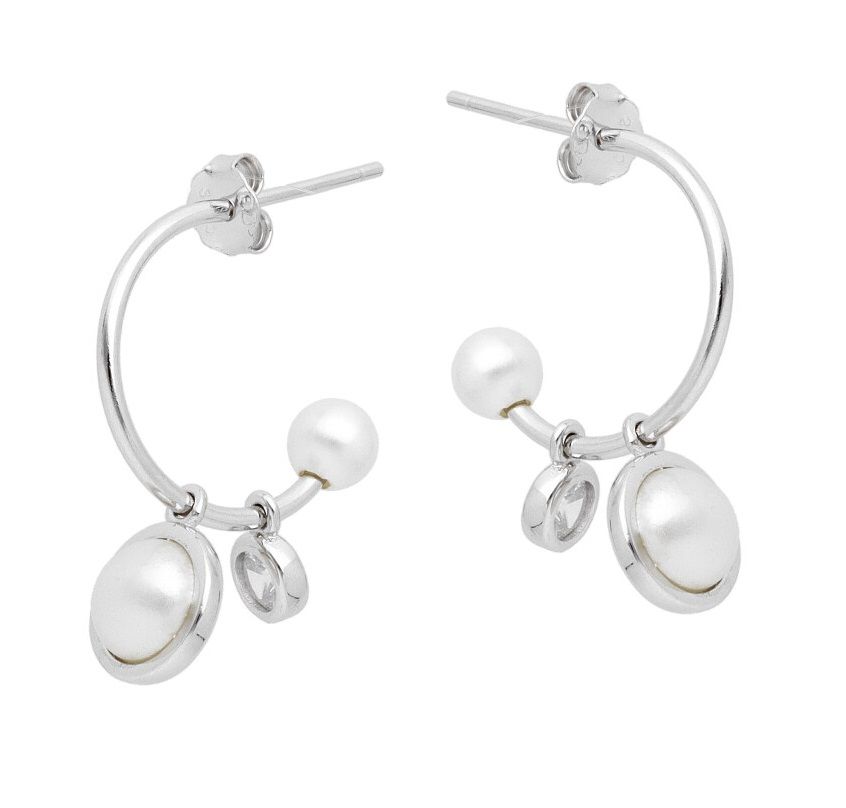 Silver Earrings Pearl