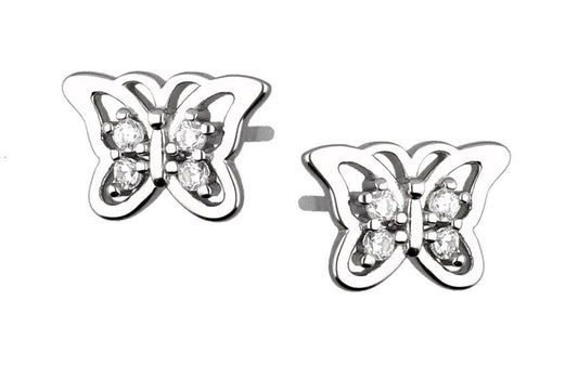 Silver Earrings Butterfly