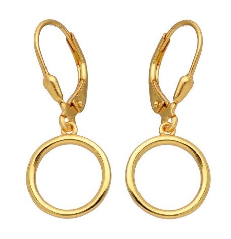 Silver Earrings Gold Plated English Long