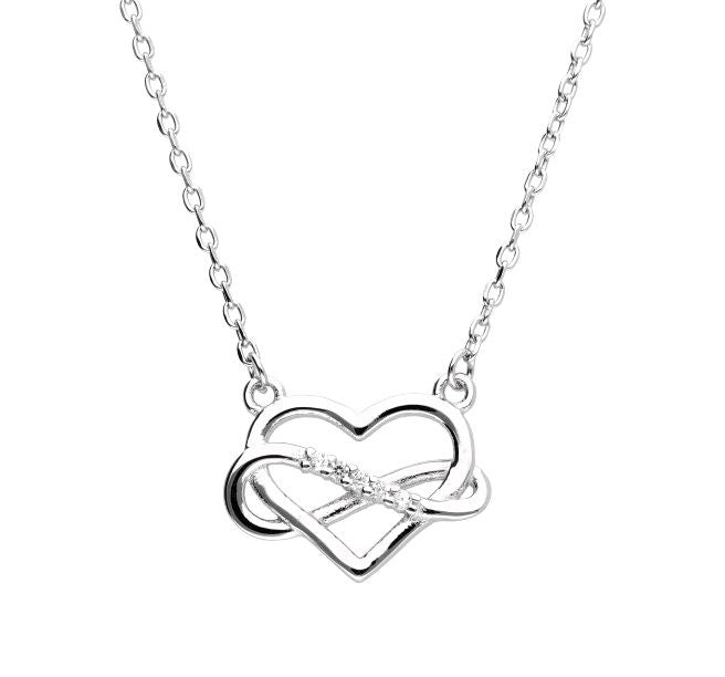 Silver Necklace Length 43+3 Infinity Heart