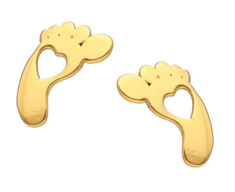 Silver Earrings Gold Plated Foot