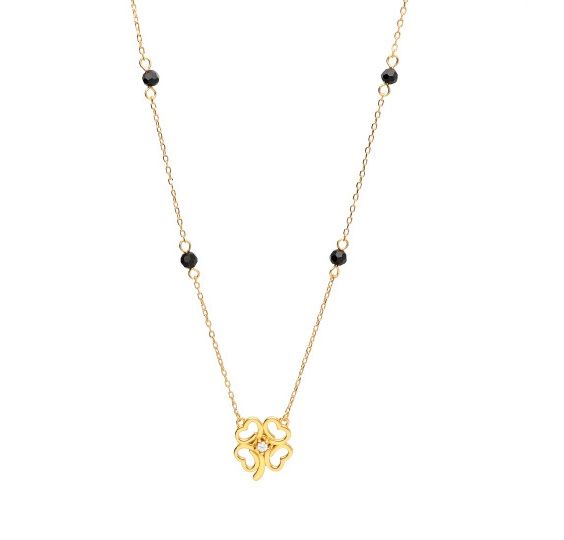 Silver Necklace Gold Plated Length 43+3 Clover