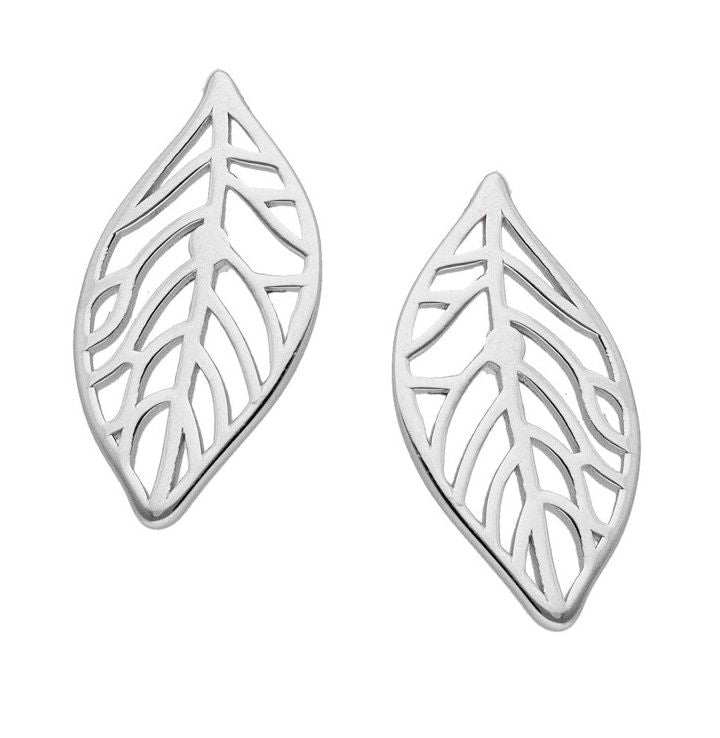 Silver Earrings Leaf