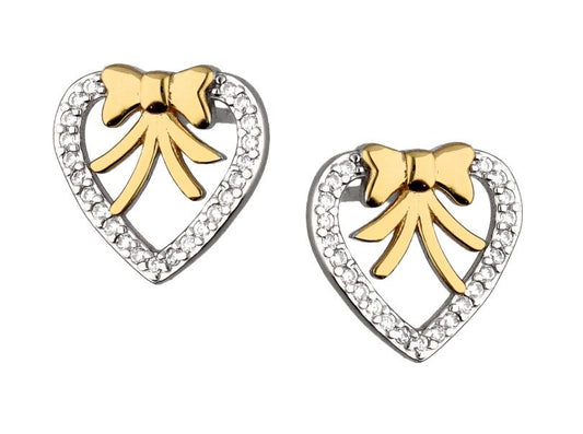 Silver Earrings Rhodium&Gold Heart