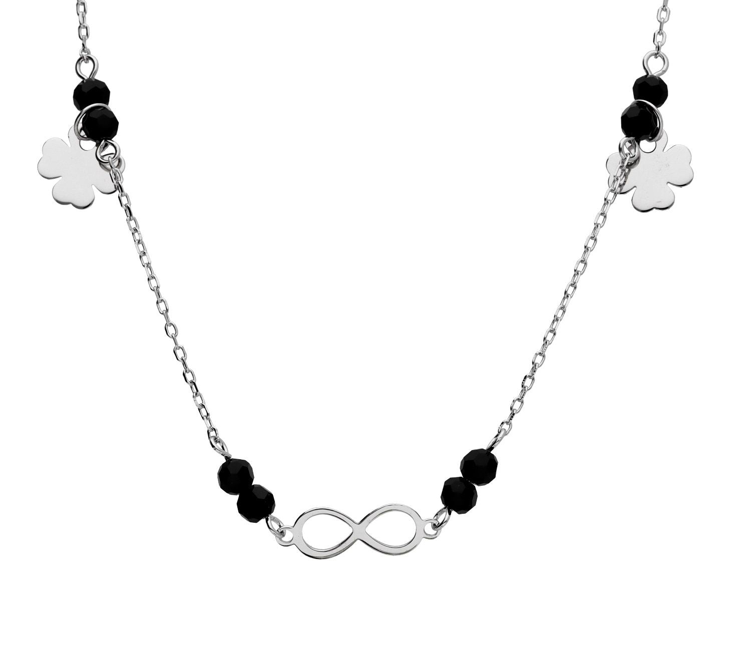 Silver Necklace Length 43+3 Infinity Clover