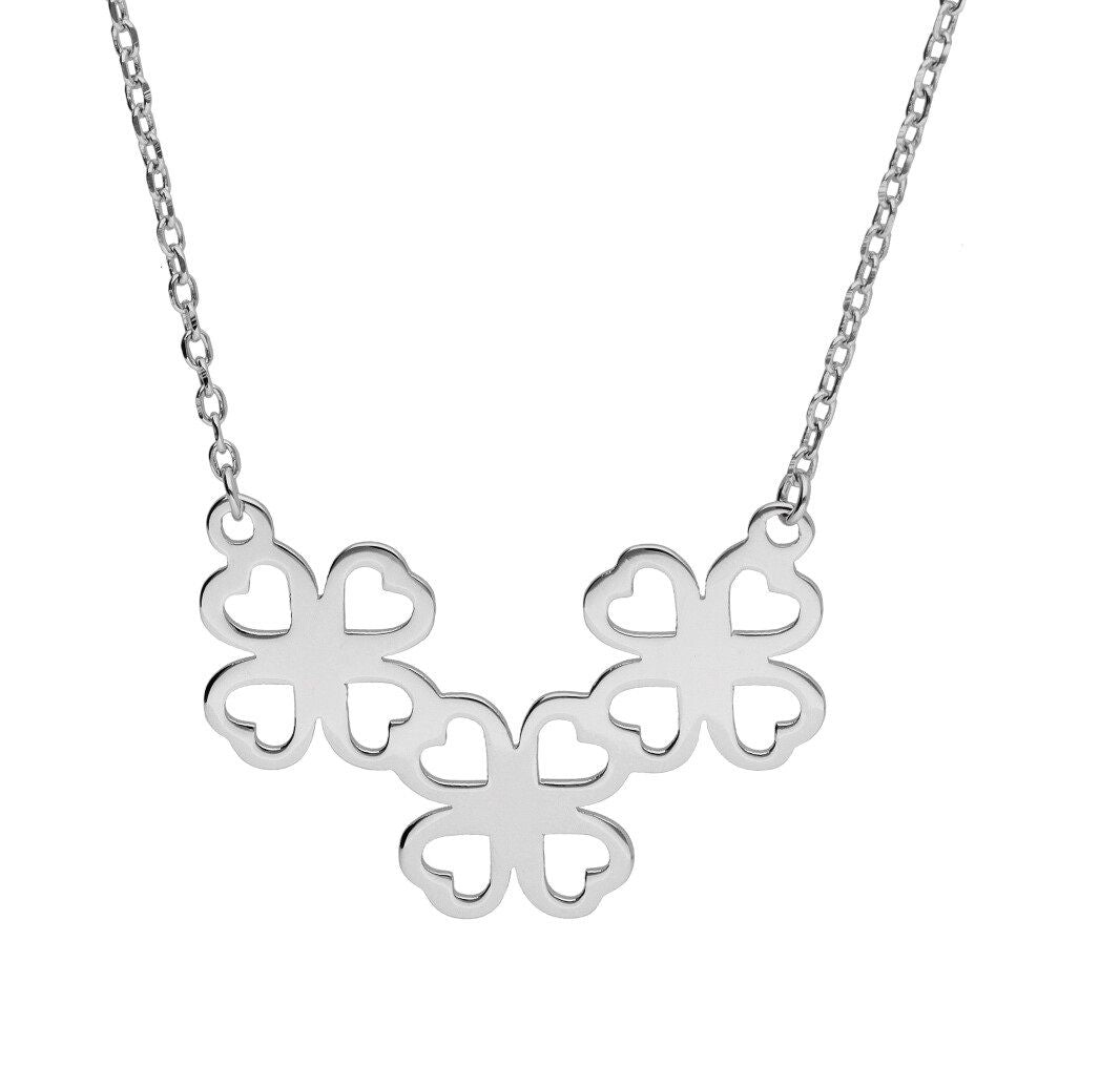 Silver Necklace Length 43+3 Clover