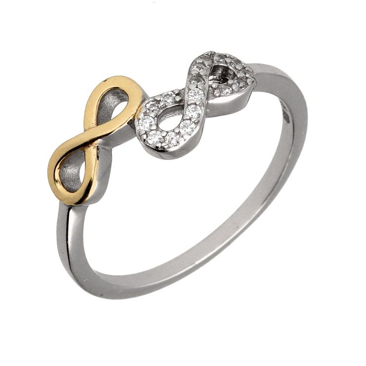 Silver Ring Rhodium&Gold Infinity