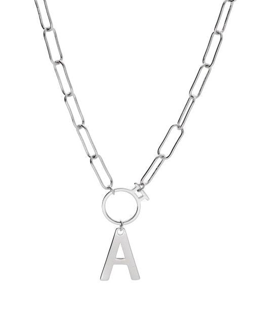 Silver Necklace Letters