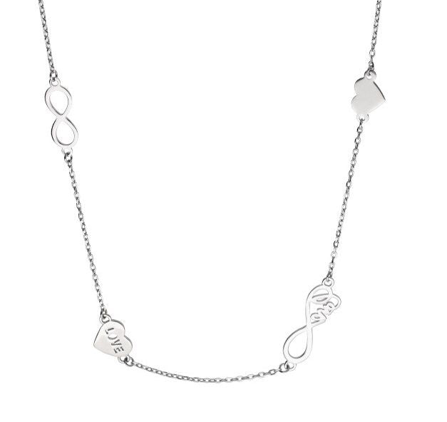 Silver Necklace Infinity Heart