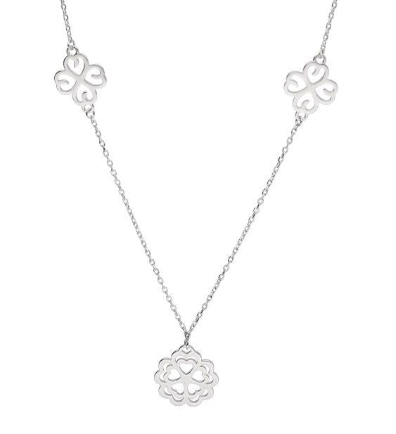 Silver Necklace Clover