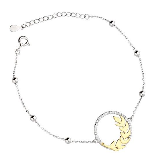 Silver Bracelet Leaf