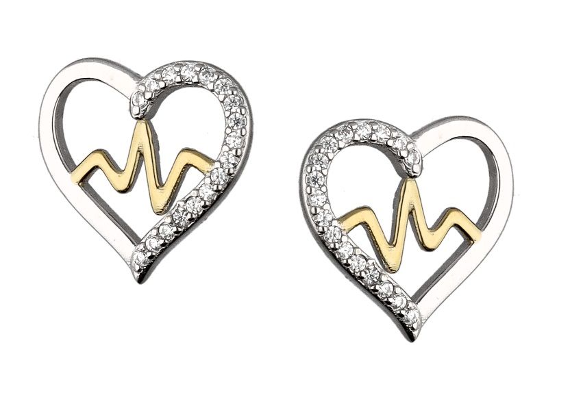 Silver Earrings Rhodium & Gold