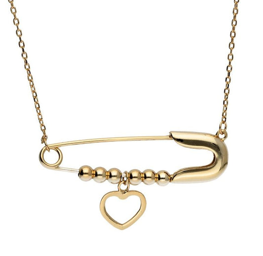 Silver Necklace Gold Plated Heart