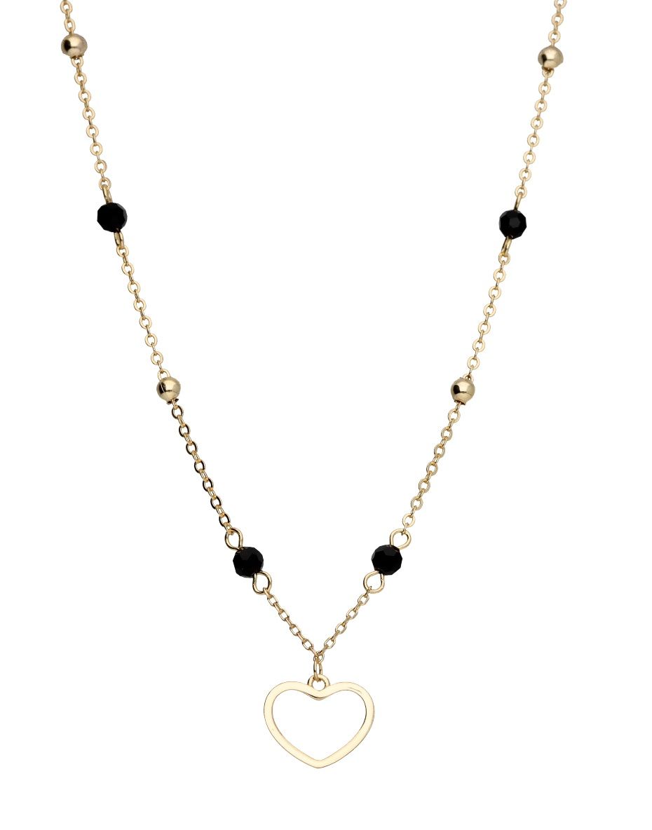 Silver Necklace Gold Plated Heart