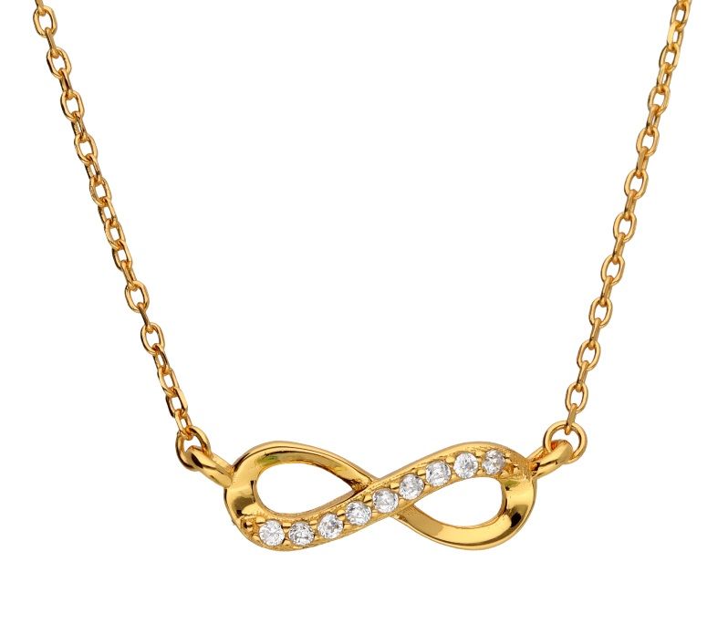 Silver Necklace Gold Plated Infinity