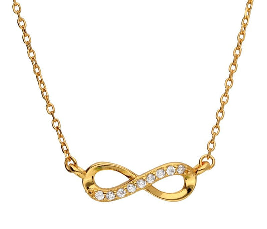 Silver Necklace Gold Plated Infinity