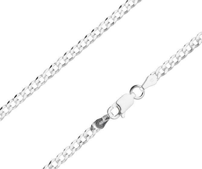 Silver Chain, Piatta Flat Profile G080 L60 cm