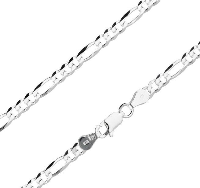 Silver Chain, Figaro Flat G100 L50 cm