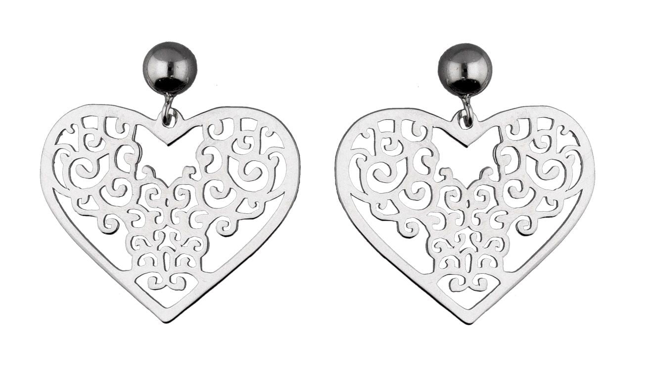 Silver Earrings Heart