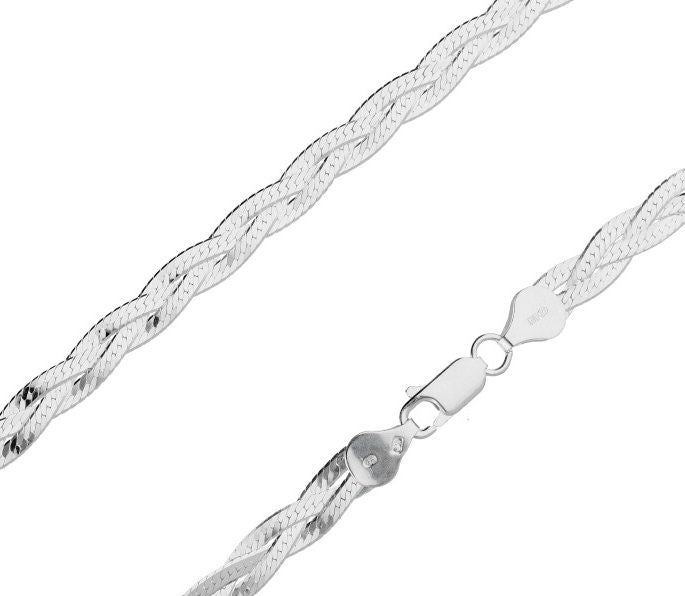 Silver Chain, Braid 3B G040 L45 cm