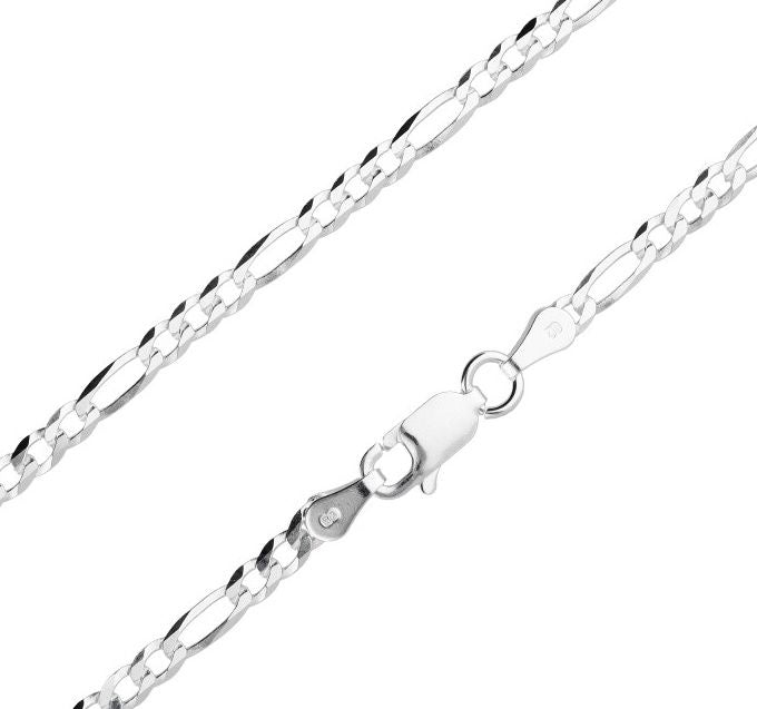 Silver Chain, Figaro Flat G080 L50 cm