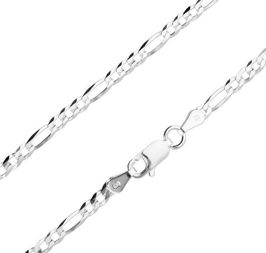 Silver Chain, Figaro Flat G080 L55 cm