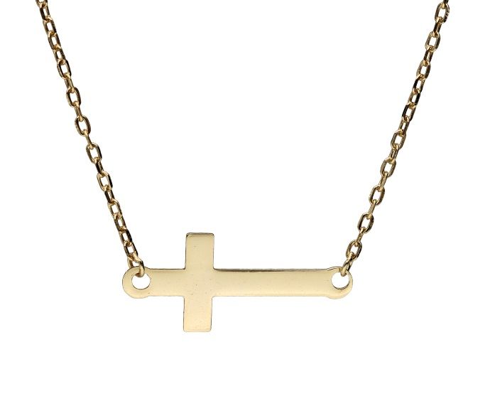 Silver Necklace Gold Plated 40+3 Cross