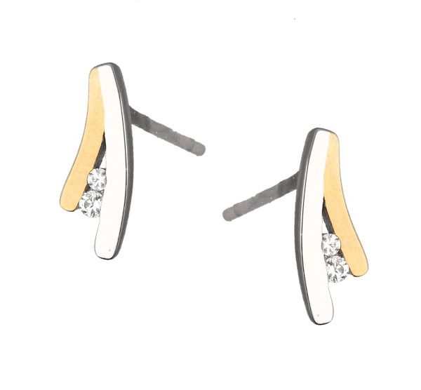 Silver Earrings Rhodium & Gold