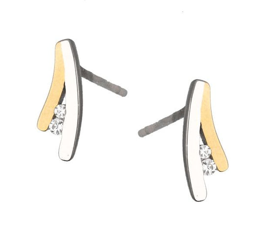 Silver Earrings Rhodium & Gold