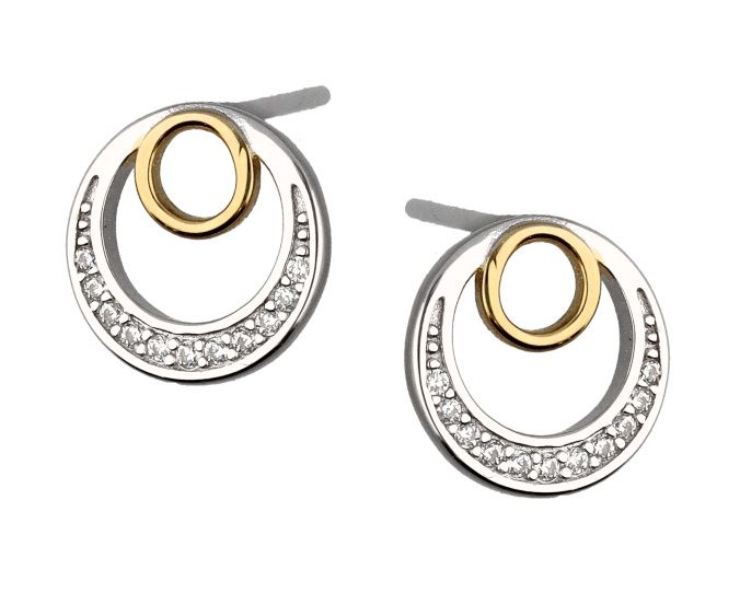 Silver Earrings Rhodium & Gold