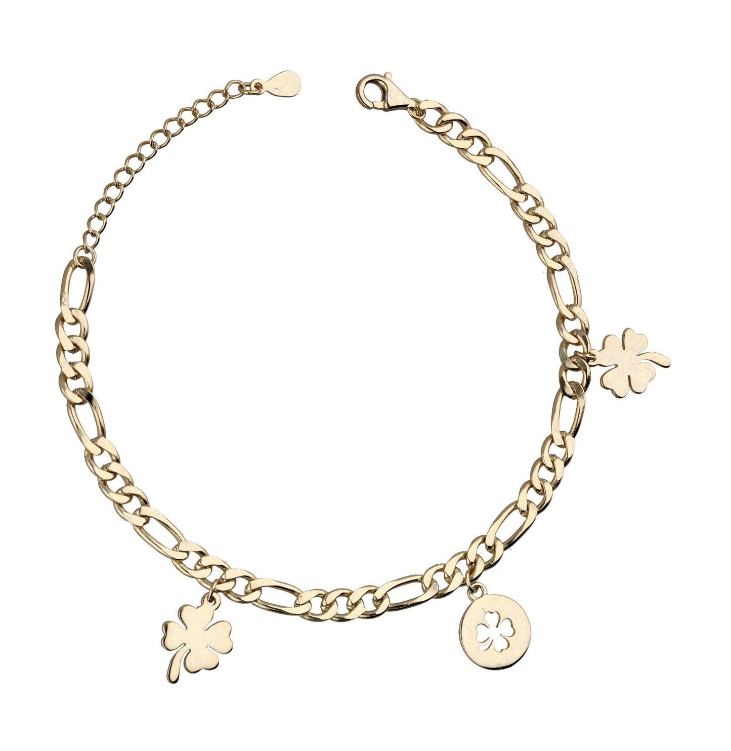 Silver Bracelet Gold Plated 16.5+3 Clover