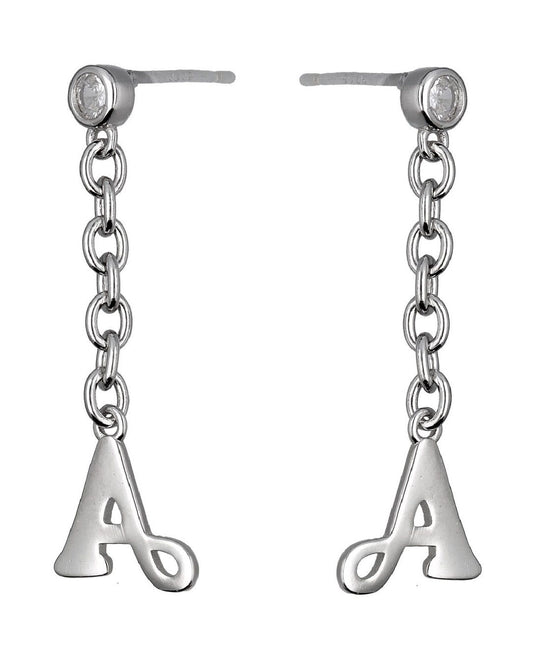 Silver Earrings Letters