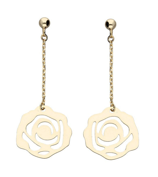 Silver Earrings Gold Plated Flower