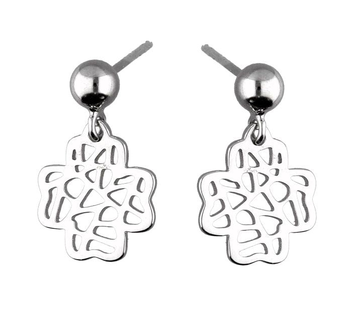 Silver Earrings Clover