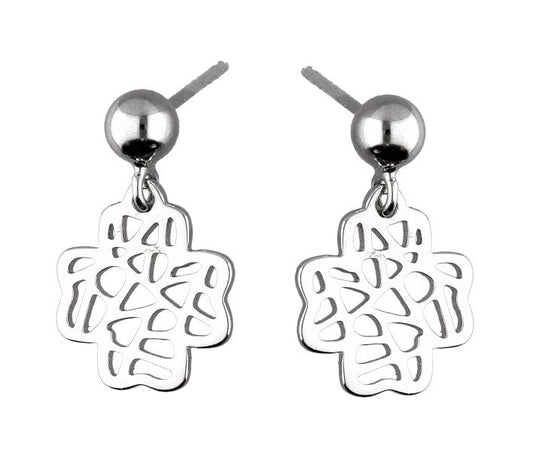 Silver Earrings Clover