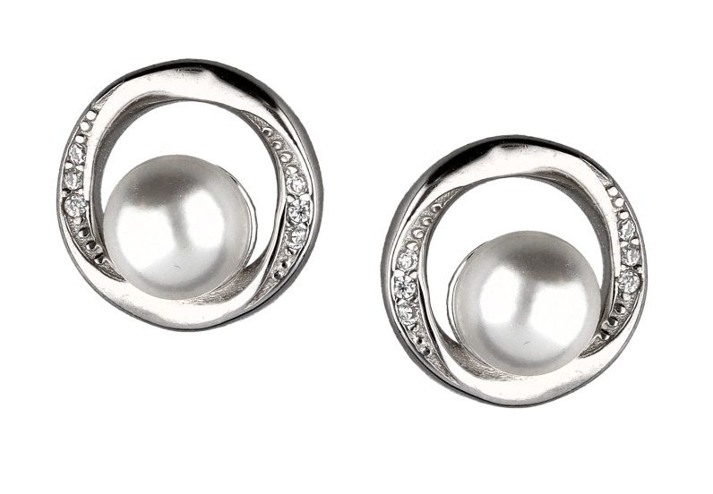 Silver Earrings Pearl