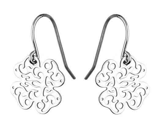 Silver Earrings Clover